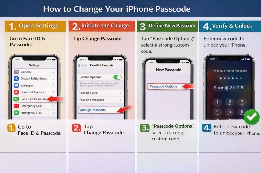 how to change iphone password