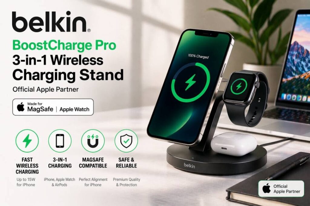 bauhn 3 in 1 wireless charging station